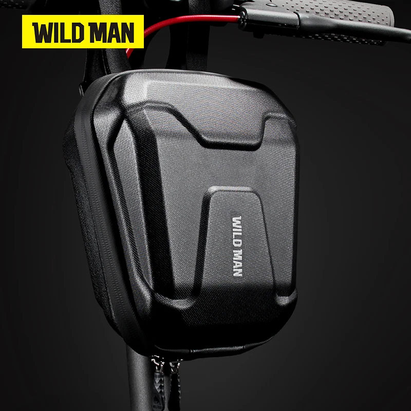 WILD MAN Bicycle Handlebar Bag 2L 3L 4L Selected Models PU EVA Hard Shell Front Storage Pouch MTB Scooter Cycling Accessories