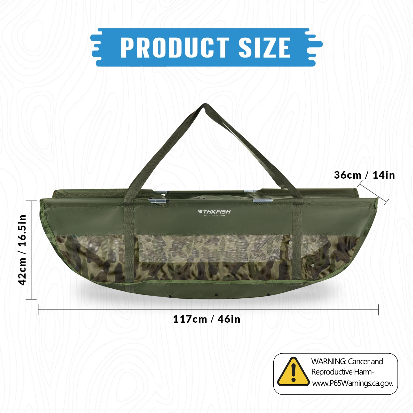THKFISH Fishing Bags Folding Fish Weigh Bags Mesh PVC Weigh Sling Fish Bag for Caught Fish Weigh in Bag for Bass Carp Fishing
