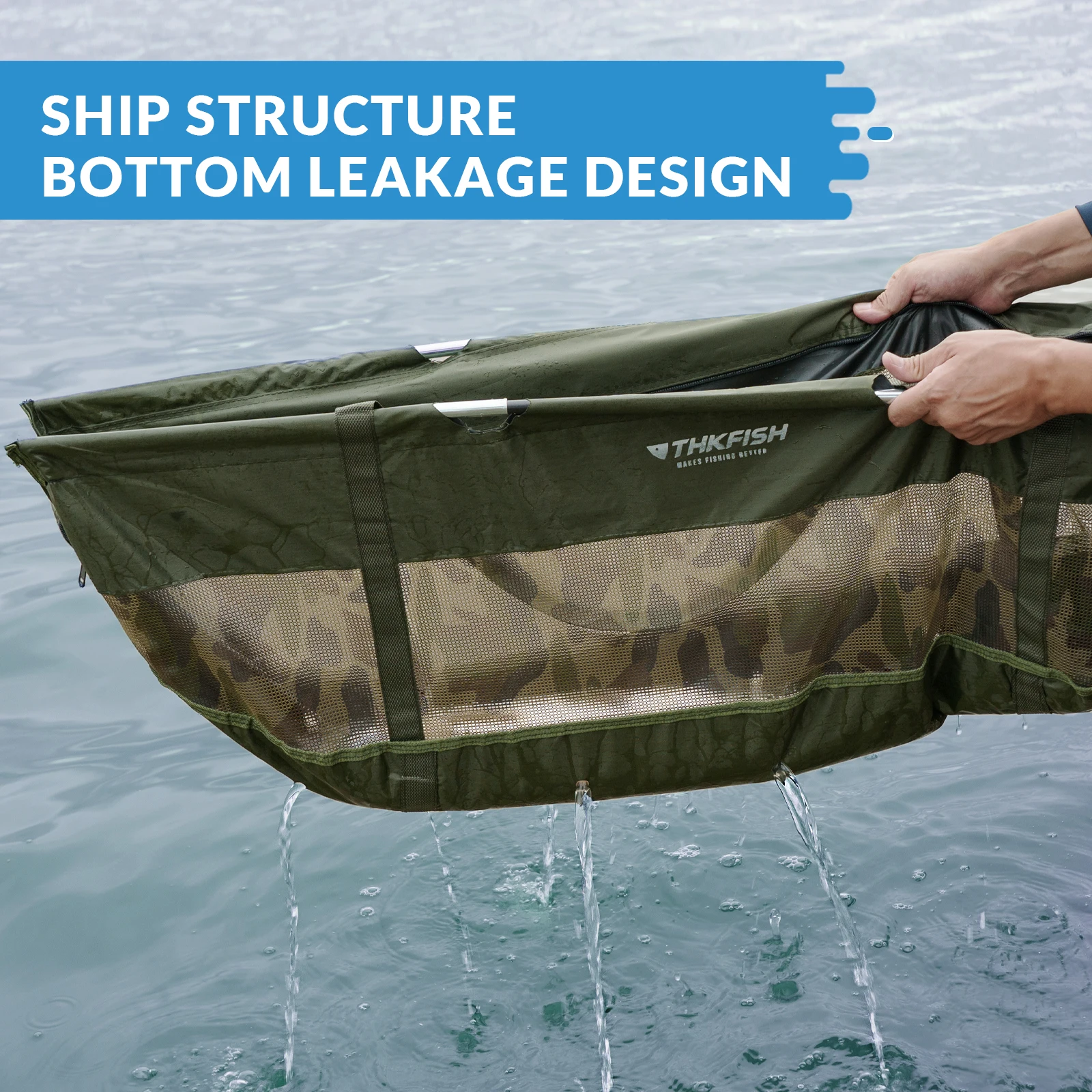 THKFISH Fishing Bags Folding Fish Weigh Bags Mesh PVC Weigh Sling Fish Bag for Caught Fish Weigh in Bag for Bass Carp Fishing