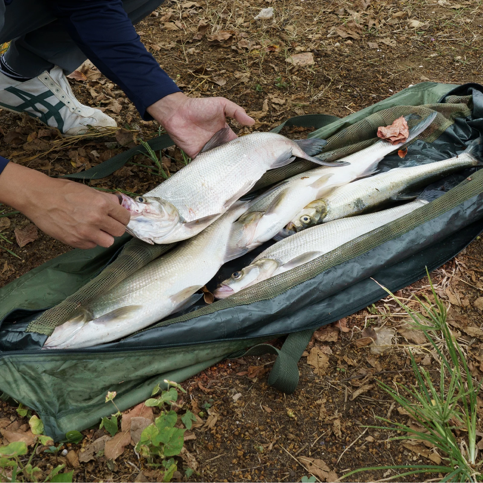 THKFISH Fishing Bags Folding Fish Weigh Bags Mesh PVC Weigh Sling Fish Bag for Caught Fish Weigh in Bag for Bass Carp Fishing