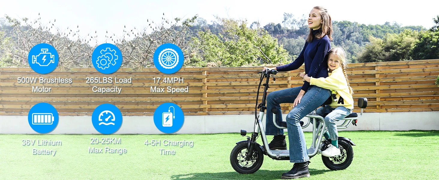 Electric Scooter with Seat for Adult,36V Electric Scooter with 500W Motor,20 Mile Range,17.4mph,e Scooters with Adjustable Seat