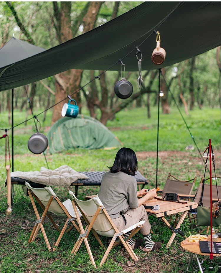Naturehike Outdoor Clothesline Camping Hanging Rope Multifunctional Adjustable Non-Slip Canopy Lanyard Snap Hooks