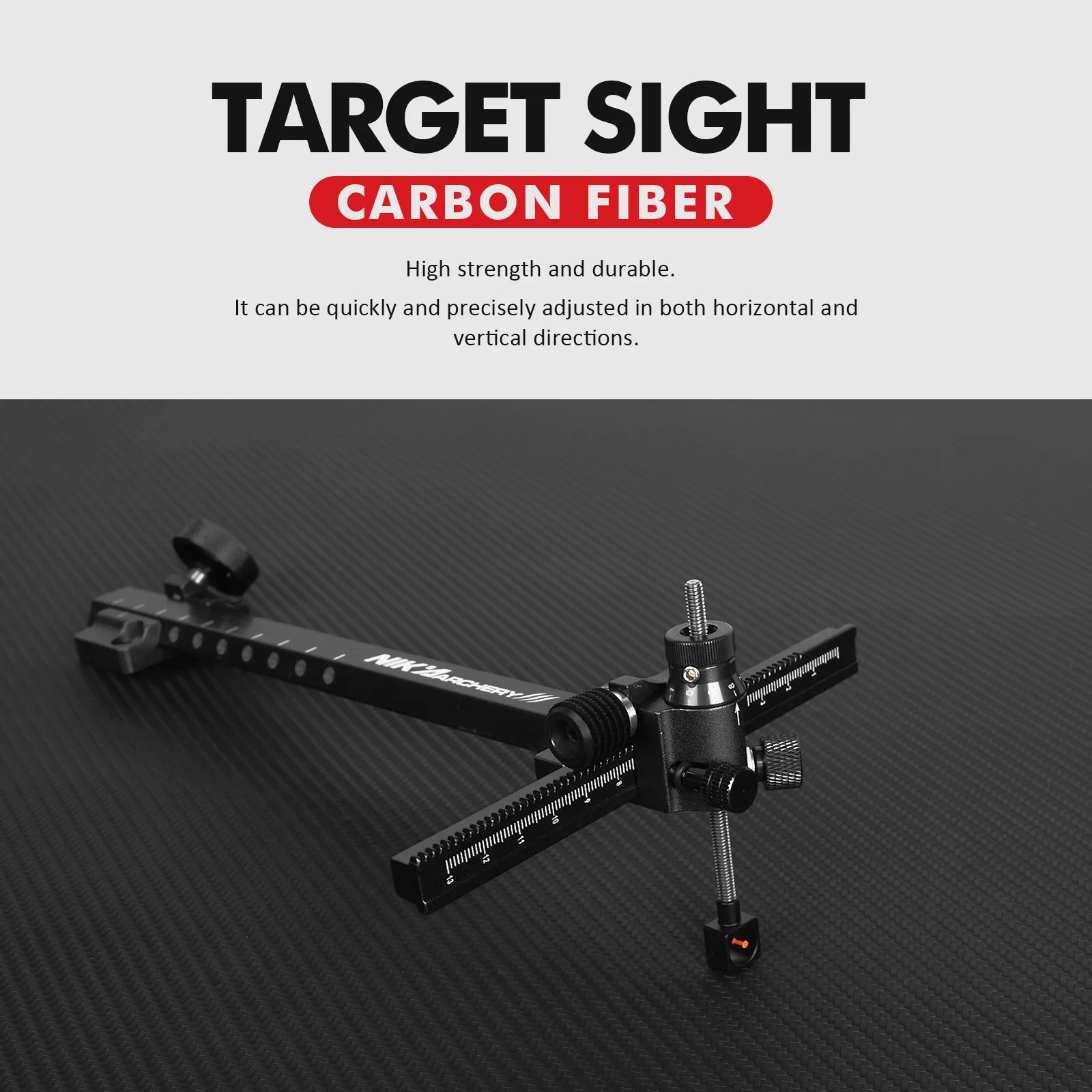 Archery Recurve Bow Sight (carbon style)  9inch T Shape Target Sight For Shooting Hunting Accessories Right Hand Black/Pink/Red
