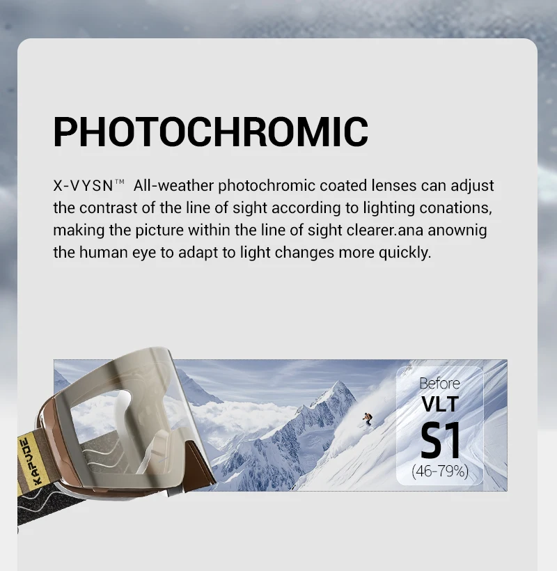 KAPVOE Magnetic Snow Goggles Double Layer Anti-Fog UV Protection for Skiing Snowboarding High-definition Clarity Unisex Skiing