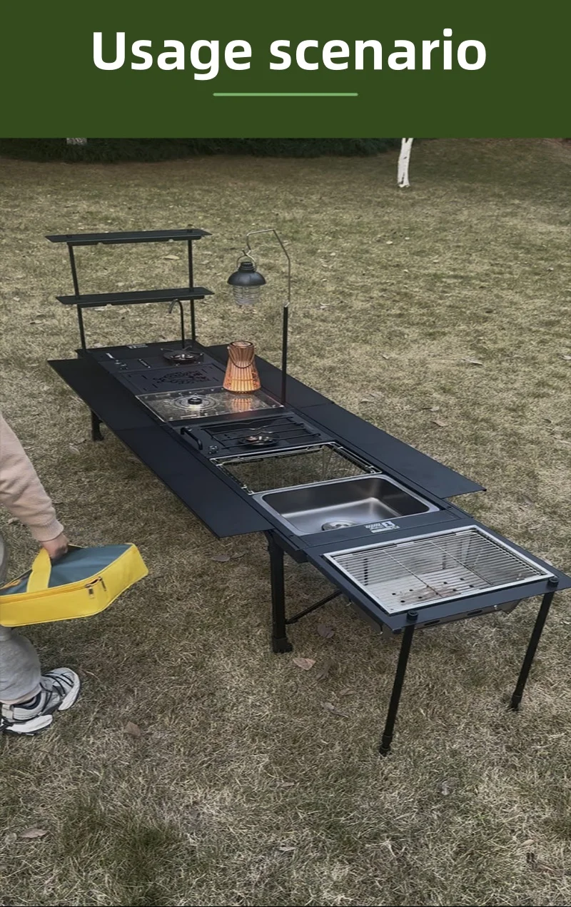 Tryhomy Outdoor Camping IGT Table IGT 6 Unit Table Portable Aluminum Alloy Ultralight Fold Camping Desk BBQ Picnic IGT Table New