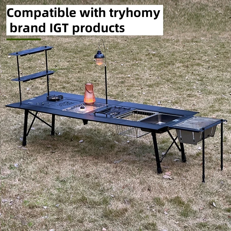 Tryhomy Outdoor Camping IGT Table IGT 6 Unit Table Portable Aluminum Alloy Ultralight Fold Camping Desk BBQ Picnic IGT Table New