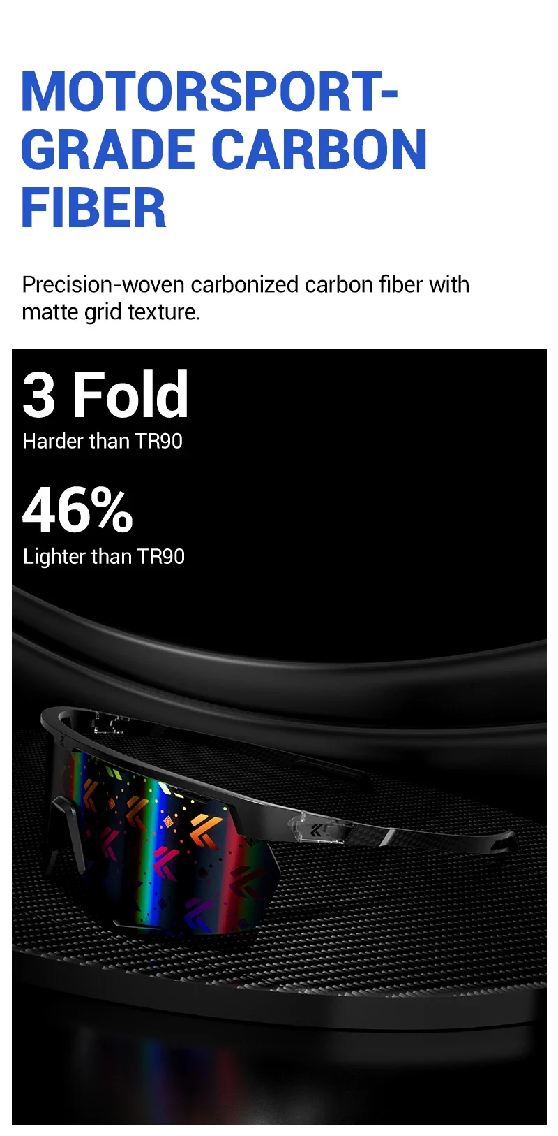 Kapvoe Lightweight Photochromic Sunglasses Real Carbon Fiber Cycling Glasses for Men UV400 MTB Bike Bicycle Sports Eyewear
