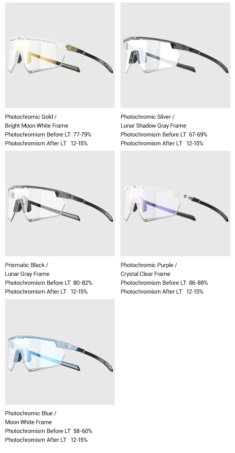 Kapvoe Lightweight Photochromic Sunglasses Real Carbon Fiber Cycling Glasses for Men UV400 MTB Bike Bicycle Sports Eyewear
