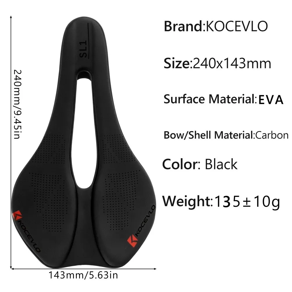 KOCEVLO SL1 Bicycle Saddle Ultralight Full Carbon Racing Seating Saddles MTB Road Bike Seat Cushion Hollow Comfortable