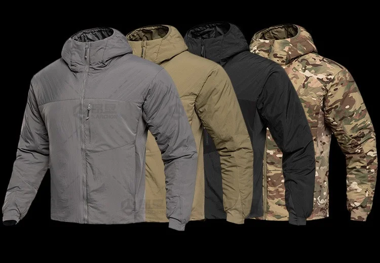Mens Winter Warm Padded Jackets Lightweight Hooded Tactical Cotton Coat Male Outdoor Waterproof Windproof Thermal Hiking Jackets