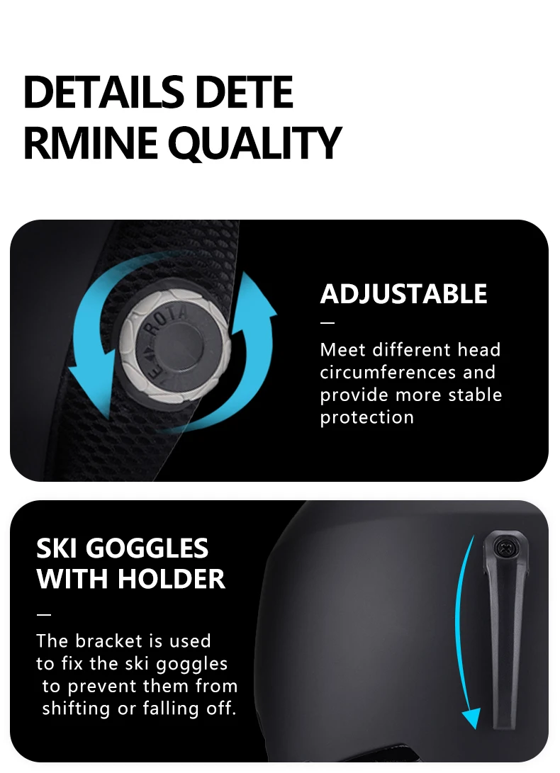 Eastinear 2024 New Outdoor Professional Ski Helmet Warm Anti-collision Mirror Cap Integrated Men's and Women's Ski Equipment