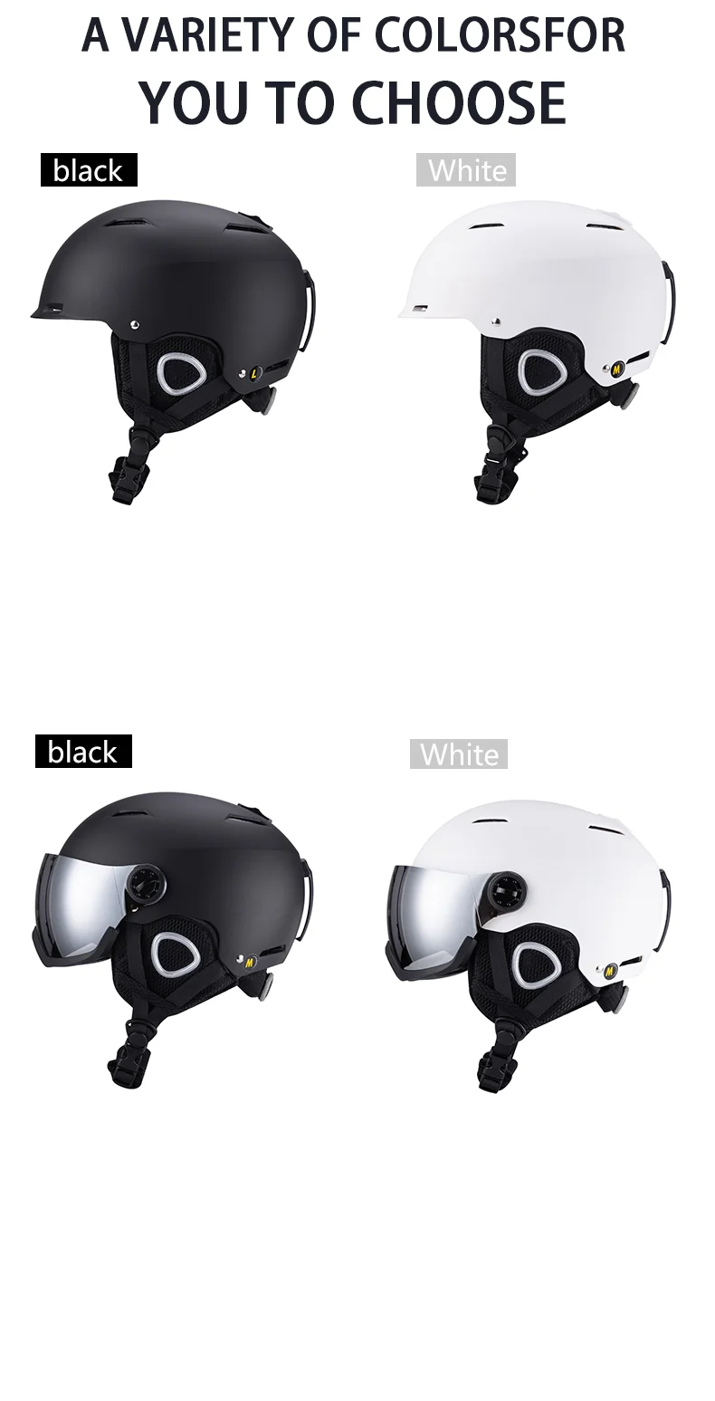 Eastinear 2024 New Outdoor Professional Ski Helmet Warm Anti-collision Mirror Cap Integrated Men's and Women's Ski Equipment