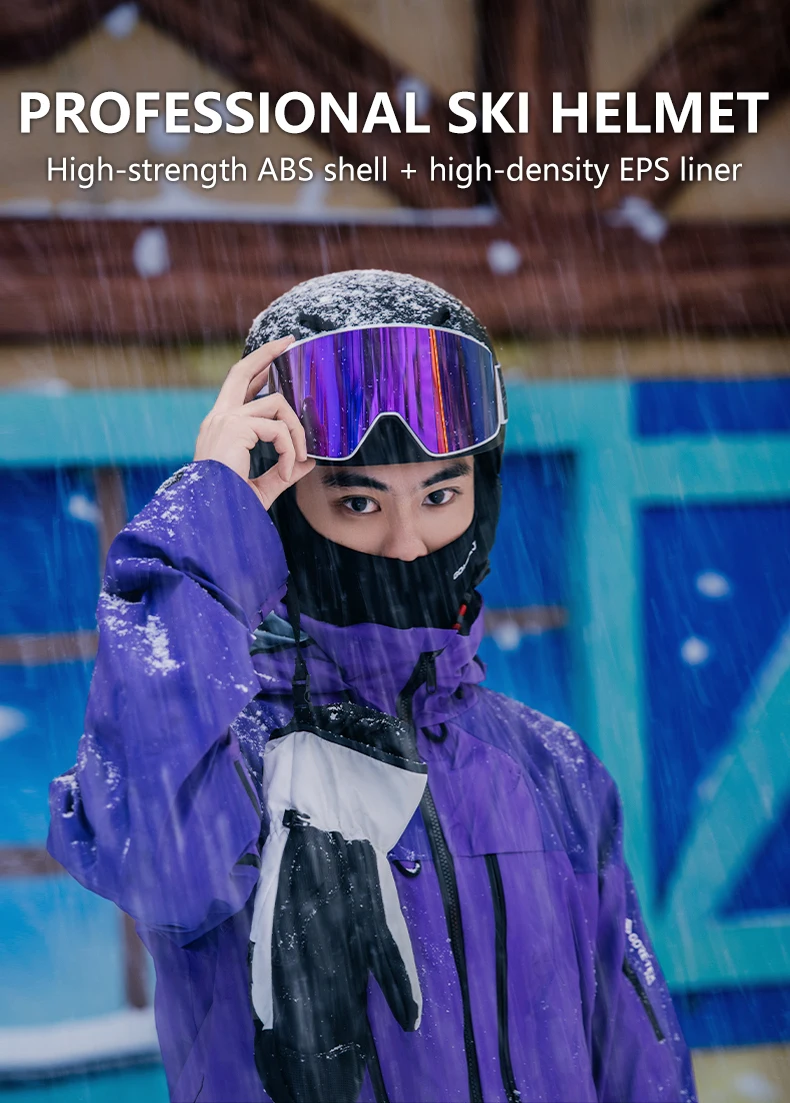 Eastinear 2024 New Outdoor Professional Ski Helmet Warm Anti-collision Mirror Cap Integrated Men's and Women's Ski Equipment