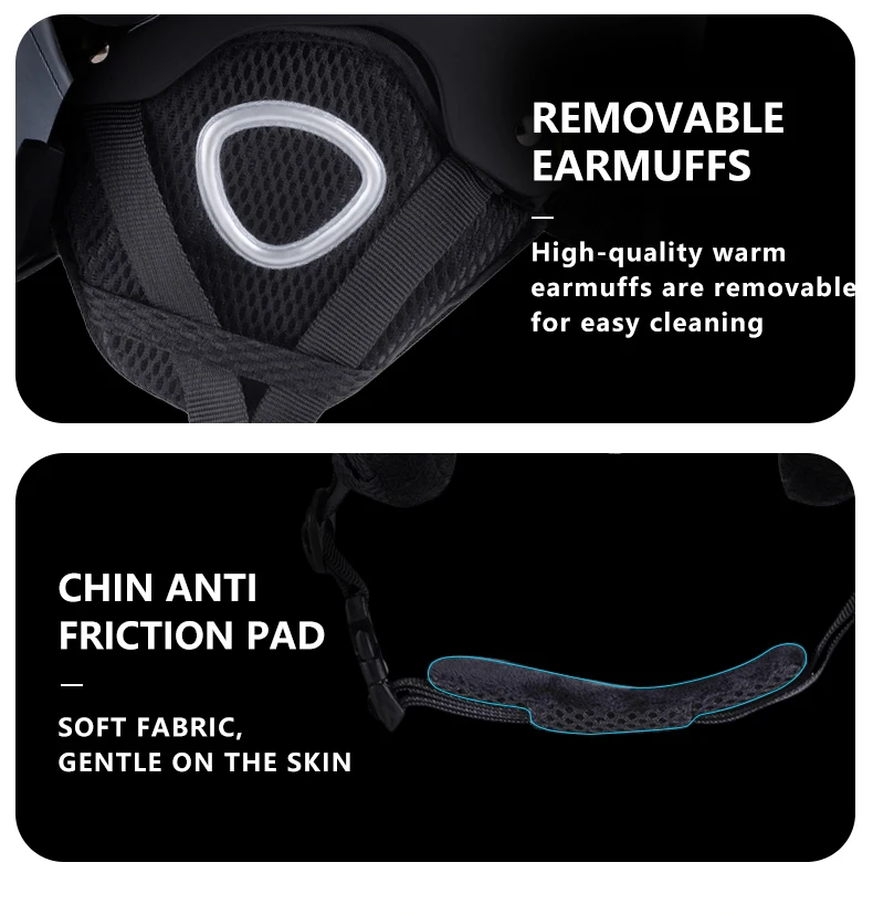 Eastinear 2024 New Outdoor Professional Ski Helmet Warm Anti-collision Mirror Cap Integrated Men's and Women's Ski Equipment