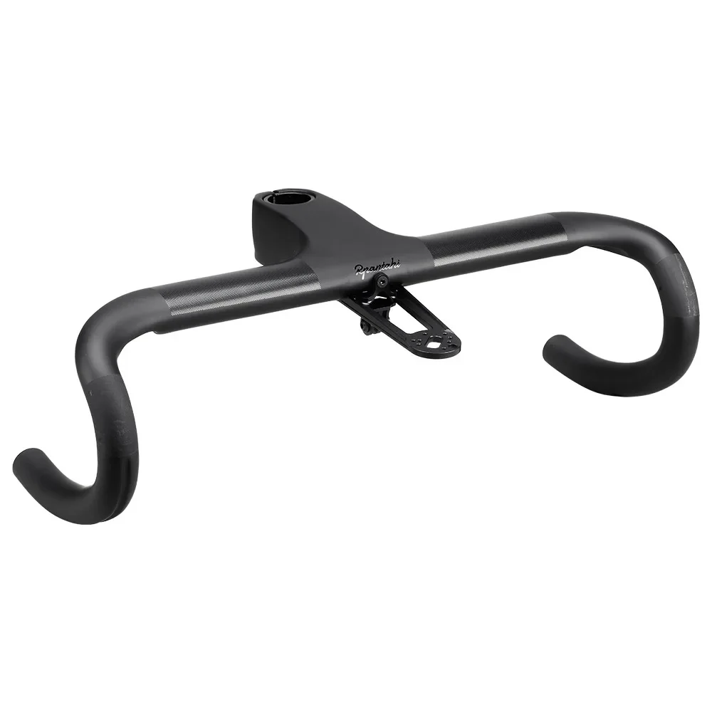 Road Bike Full Carbon Fiber -10° Integrated Cockpit OD2 Handlebar Bicycle Bent Drop Bar Racing Internal Cable Hidden Handlebar