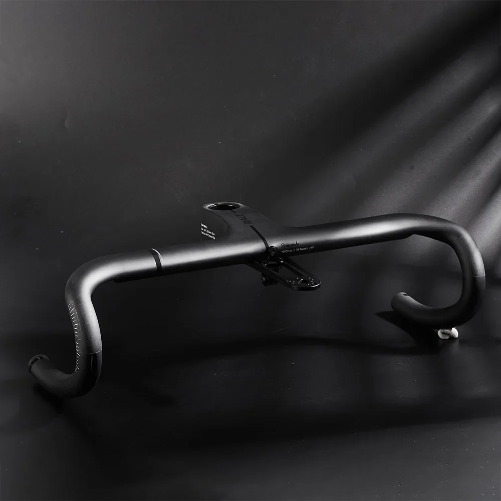 Road Bike Full Carbon Fiber -10° Integrated Cockpit OD2 Handlebar Bicycle Bent Drop Bar Racing Internal Cable Hidden Handlebar