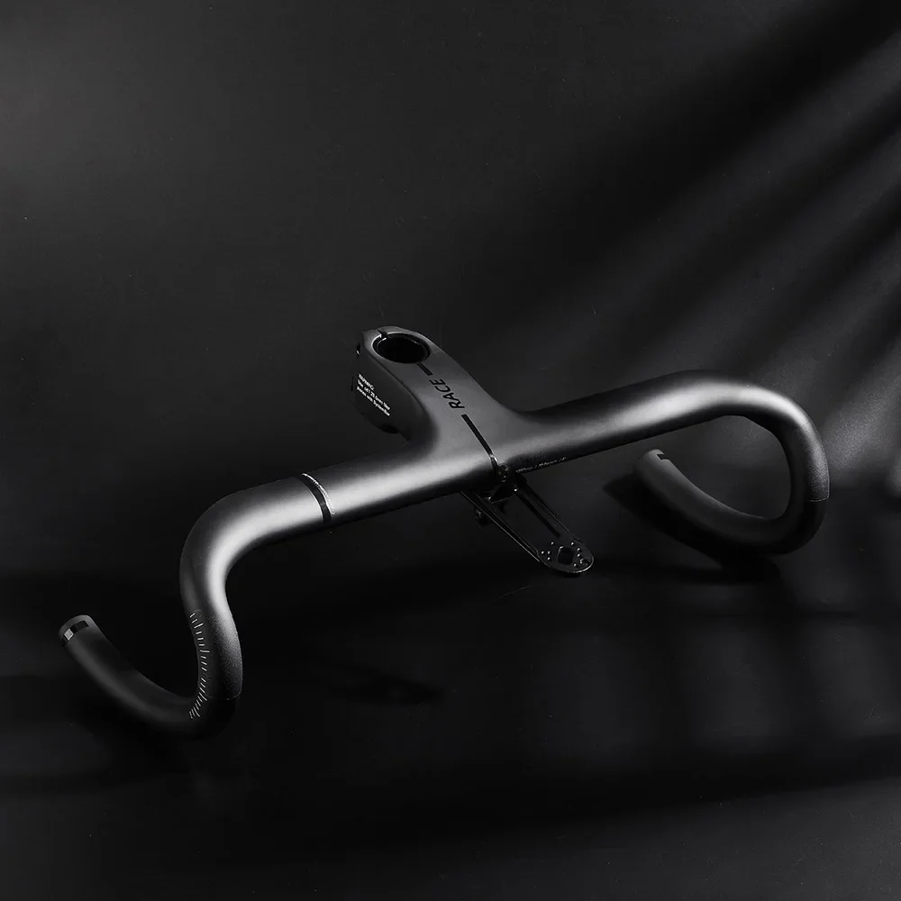 Road Bike Full Carbon Fiber -10° Integrated Cockpit OD2 Handlebar Bicycle Bent Drop Bar Racing Internal Cable Hidden Handlebar