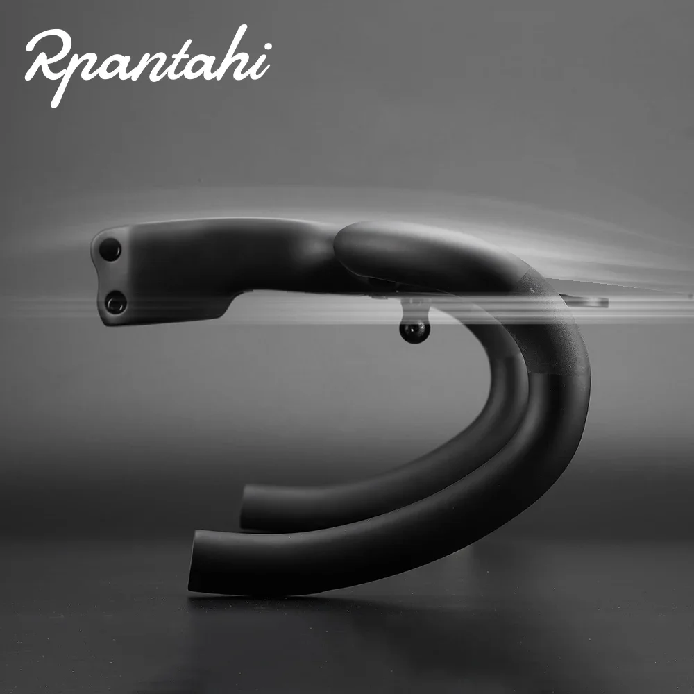 Road Bike Full Carbon Fiber -10° Integrated Cockpit OD2 Handlebar Bicycle Bent Drop Bar Racing Internal Cable Hidden Handlebar