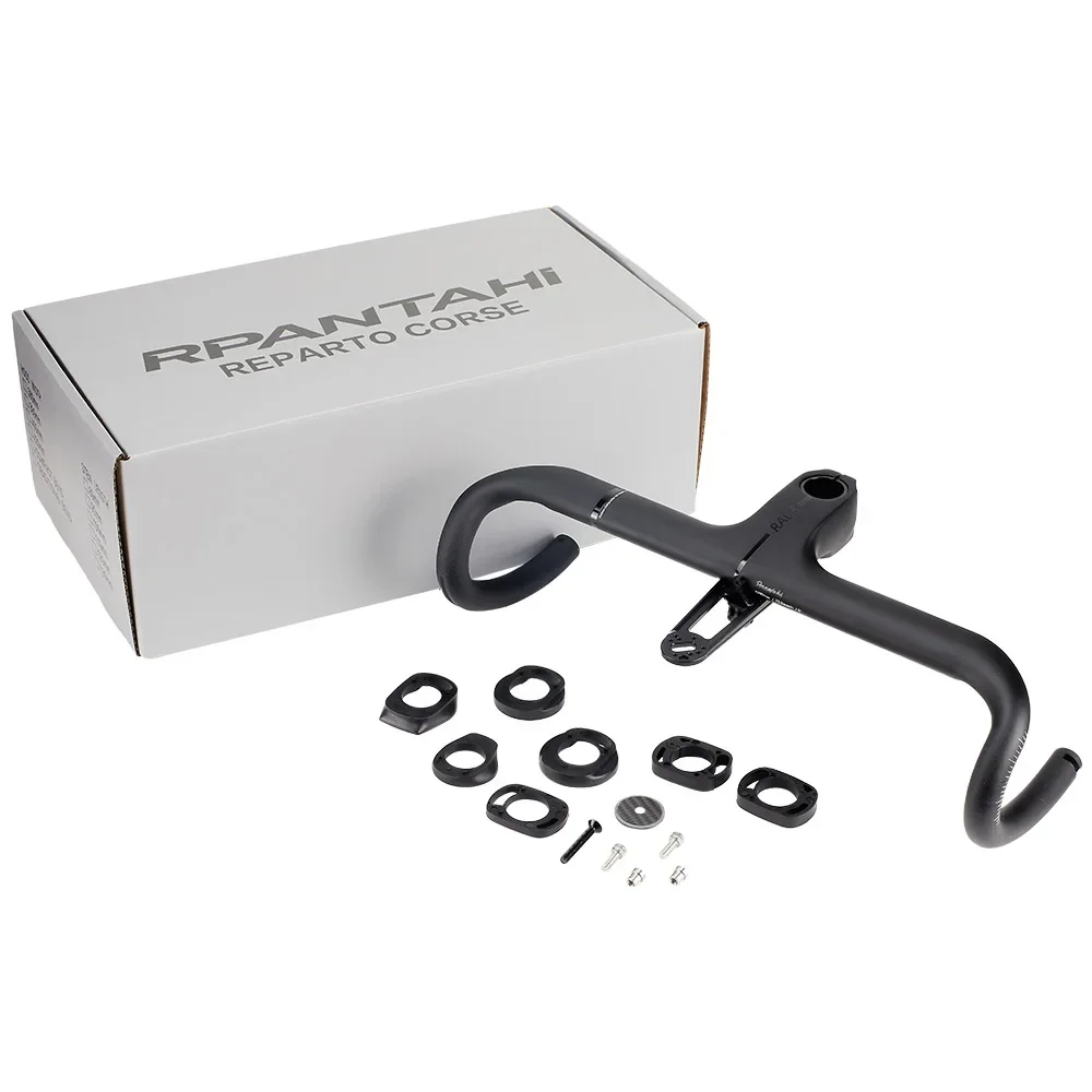 Road Bike Full Carbon Fiber -10° Integrated Cockpit OD2 Handlebar Bicycle Bent Drop Bar Racing Internal Cable Hidden Handlebar