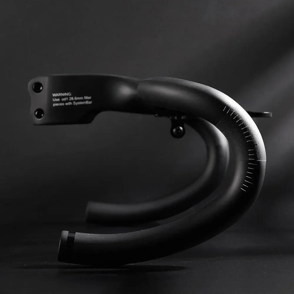 Road Bike Full Carbon Fiber -10° Integrated Cockpit OD2 Handlebar Bicycle Bent Drop Bar Racing Internal Cable Hidden Handlebar