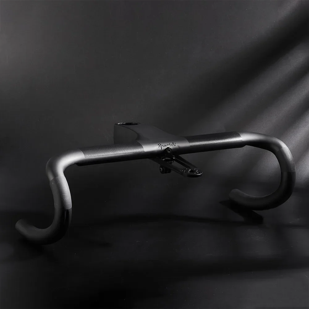 Road Bike Full Carbon Fiber -10° Integrated Cockpit OD2 Handlebar Bicycle Bent Drop Bar Racing Internal Cable Hidden Handlebar
