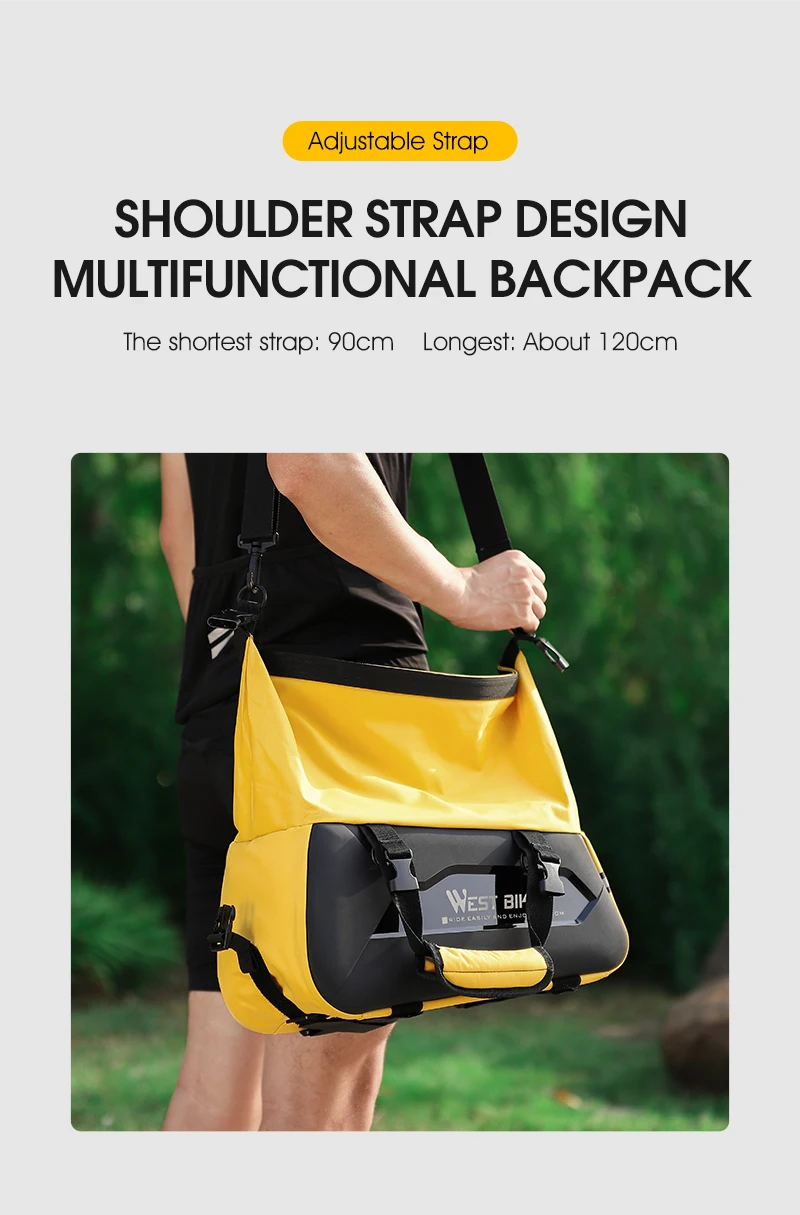 WEST BIKING Waterproof Expandable Bike Pannier Bag Hard Shell Bicycle Rear Rack Trunk Bag with Shoulder Strap for MTB Cycling