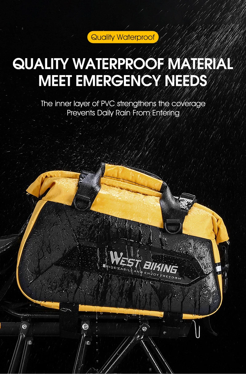 WEST BIKING Waterproof Expandable Bike Pannier Bag Hard Shell Bicycle Rear Rack Trunk Bag with Shoulder Strap for MTB Cycling