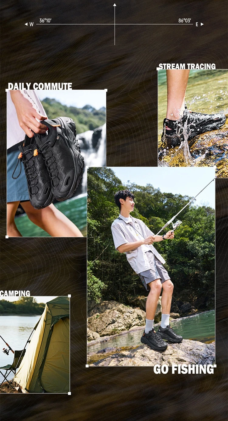 361 Degrees Men's Catfish-canyoning Shoes 2.5 Summer Air Mesh Breathable Anti-slip Outdoor Walking Fishing Male Sandal 672623303