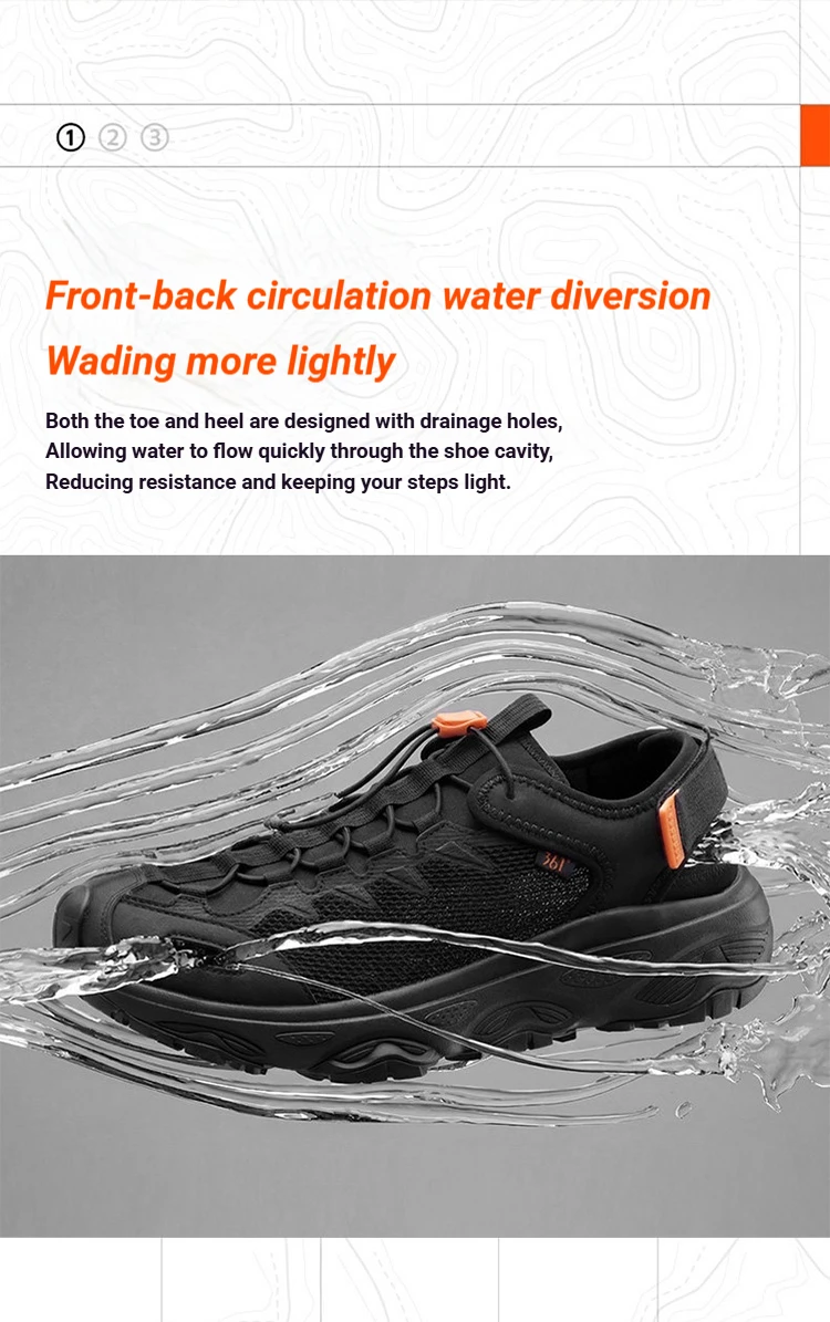 361 Degrees Men's Catfish-canyoning Shoes 2.5 Summer Air Mesh Breathable Anti-slip Outdoor Walking Fishing Male Sandal 672623303