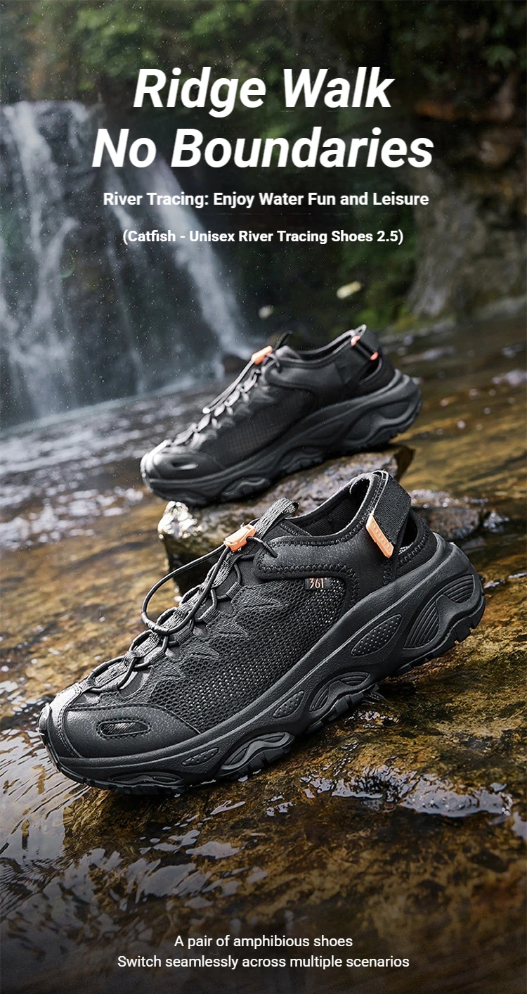 361 Degrees Men's Catfish-canyoning Shoes 2.5 Summer Air Mesh Breathable Anti-slip Outdoor Walking Fishing Male Sandal 672623303