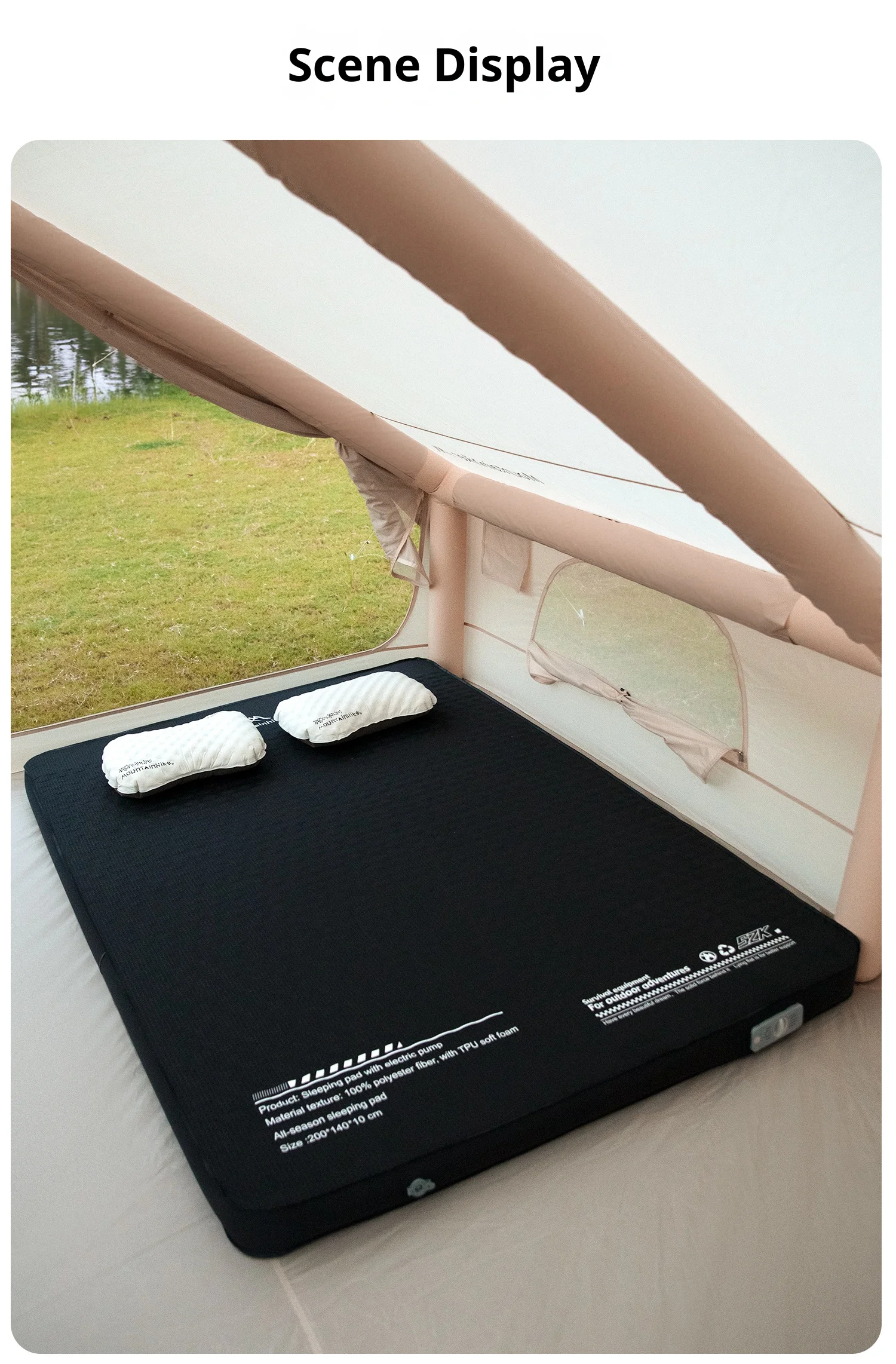 Thickened Sponge Pad, Portable Outdoor Mattress, with Integrated Air Pump for Inflation and Deflation, Self-inflating Mattress