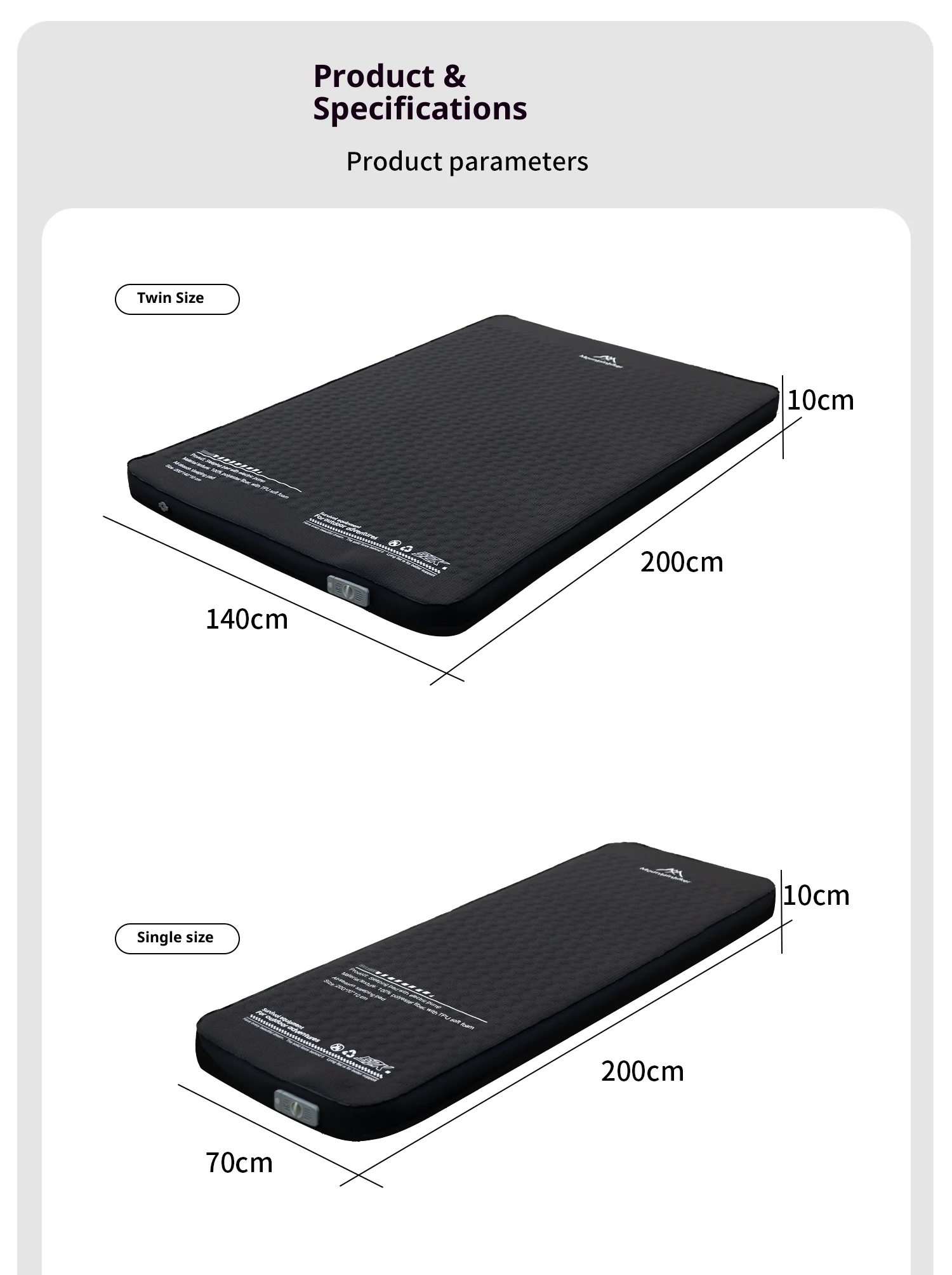 Thickened Sponge Pad, Portable Outdoor Mattress, with Integrated Air Pump for Inflation and Deflation, Self-inflating Mattress
