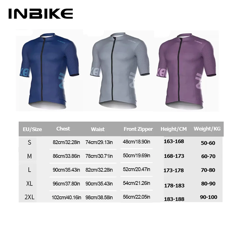 INBIKE Men's Short Sleeve Jersey Summer Professional MTB Clothing for Men Quick Drying Mountain Road Bike Shirts with 3 Pockets