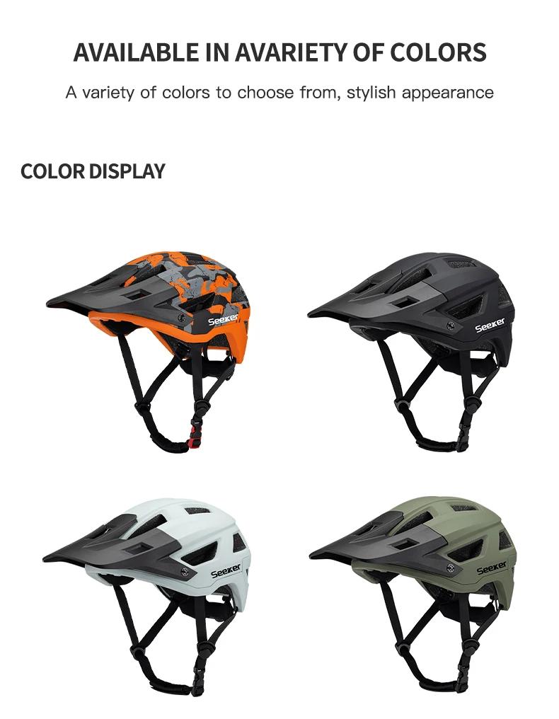 SEEKERAdult Mountain Bike Helmet Lightweight Design Multiple Vents Suitable for Off-Road Riding Road Bike Downhill Sports Helmet