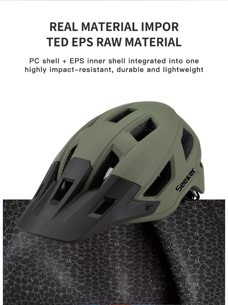 SEEKERAdult Mountain Bike Helmet Lightweight Design Multiple Vents Suitable for Off-Road Riding Road Bike Downhill Sports Helmet