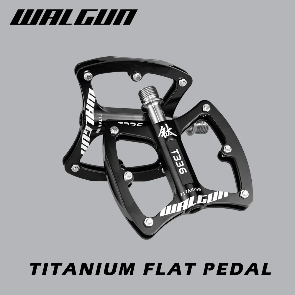 Ultralight MTB Bicycle Pedals Titanium Alloy Axis 3 Bearing Flat Pedal Platform Anti-slip Road Bike Pedals Ti 111g Cycling Parts