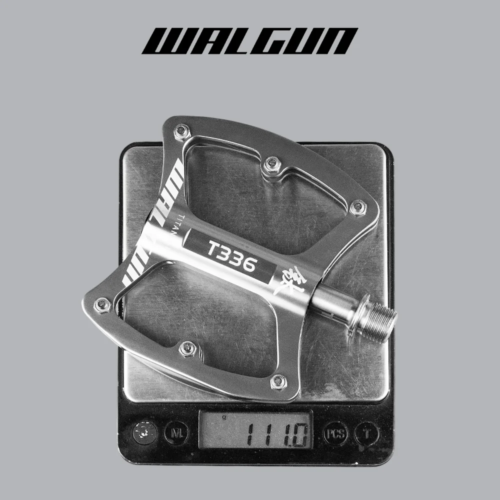 Ultralight MTB Bicycle Pedals Titanium Alloy Axis 3 Bearing Flat Pedal Platform Anti-slip Road Bike Pedals Ti 111g Cycling Parts