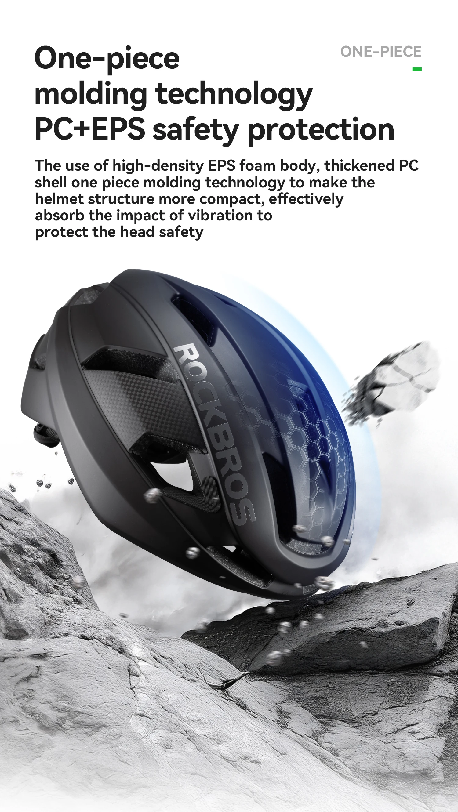 ROCKBROS Carbon Fiber Bicycle Helmet Composite Safe Cycling Helmet Men Women Intergrally-Molded High-Density Foaming Bike Helmet