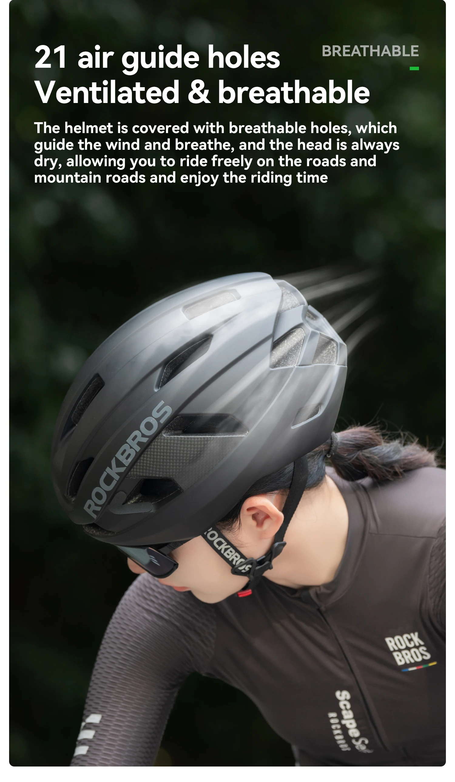 ROCKBROS Carbon Fiber Bicycle Helmet Composite Safe Cycling Helmet Men Women Intergrally-Molded High-Density Foaming Bike Helmet