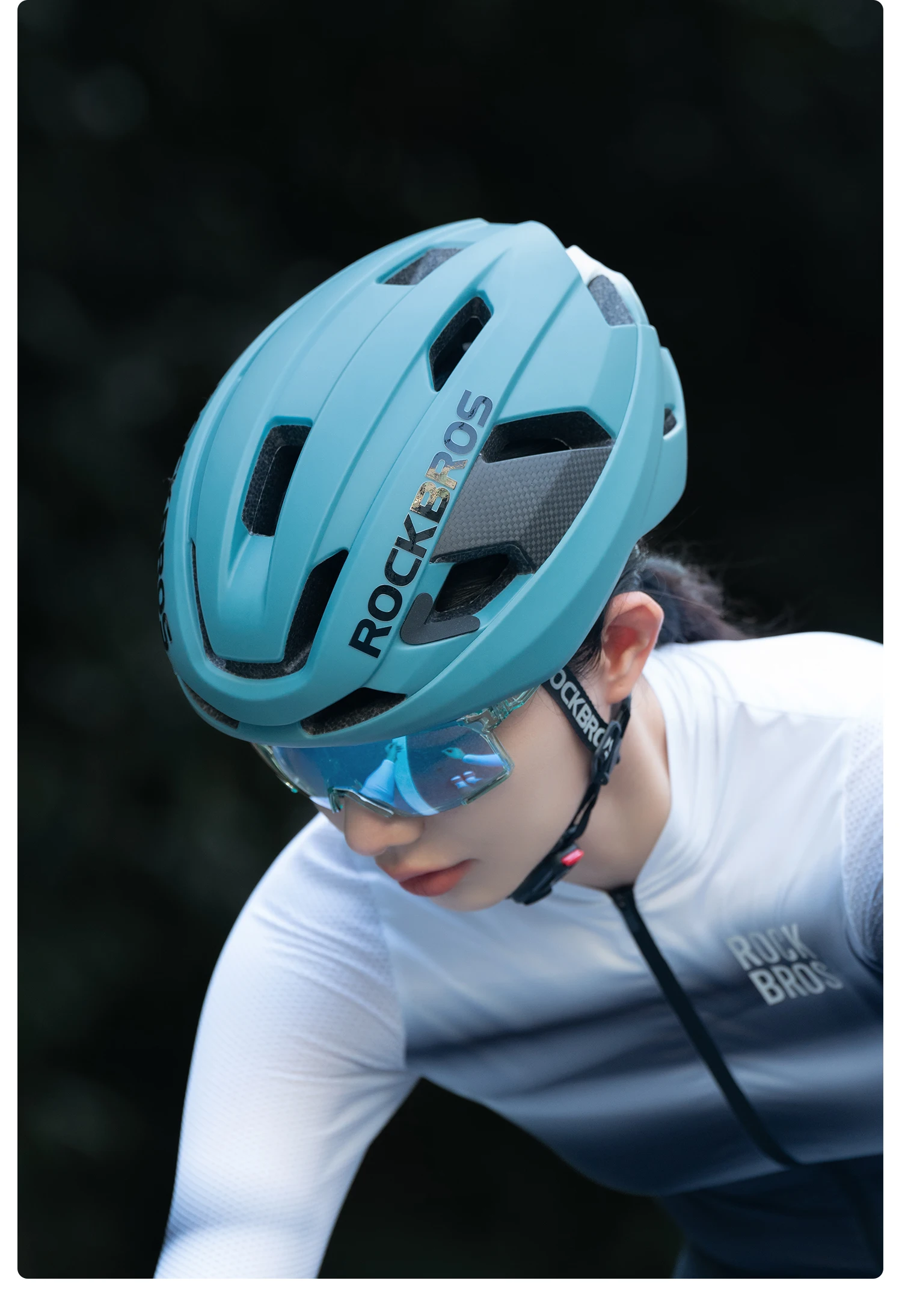 ROCKBROS Carbon Fiber Bicycle Helmet Composite Safe Cycling Helmet Men Women Intergrally-Molded High-Density Foaming Bike Helmet