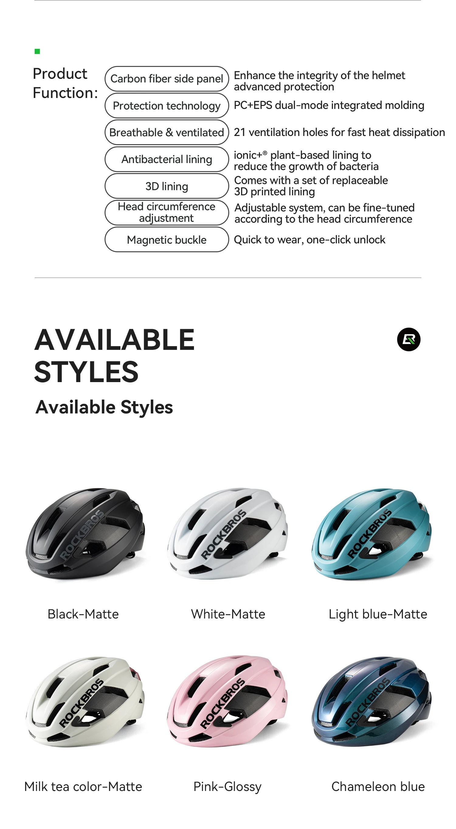 ROCKBROS Carbon Fiber Bicycle Helmet Composite Safe Cycling Helmet Men Women Intergrally-Molded High-Density Foaming Bike Helmet