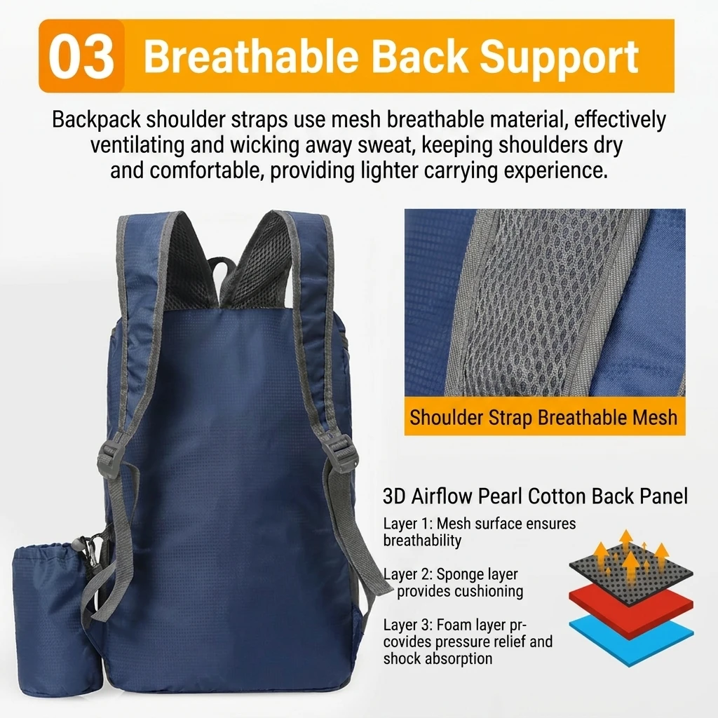 20L Foldable Ultralight Backpack Durable Unisex Travel Hiking Outdoor Bag Portable Waterproof Cycling Camping Bag for Man