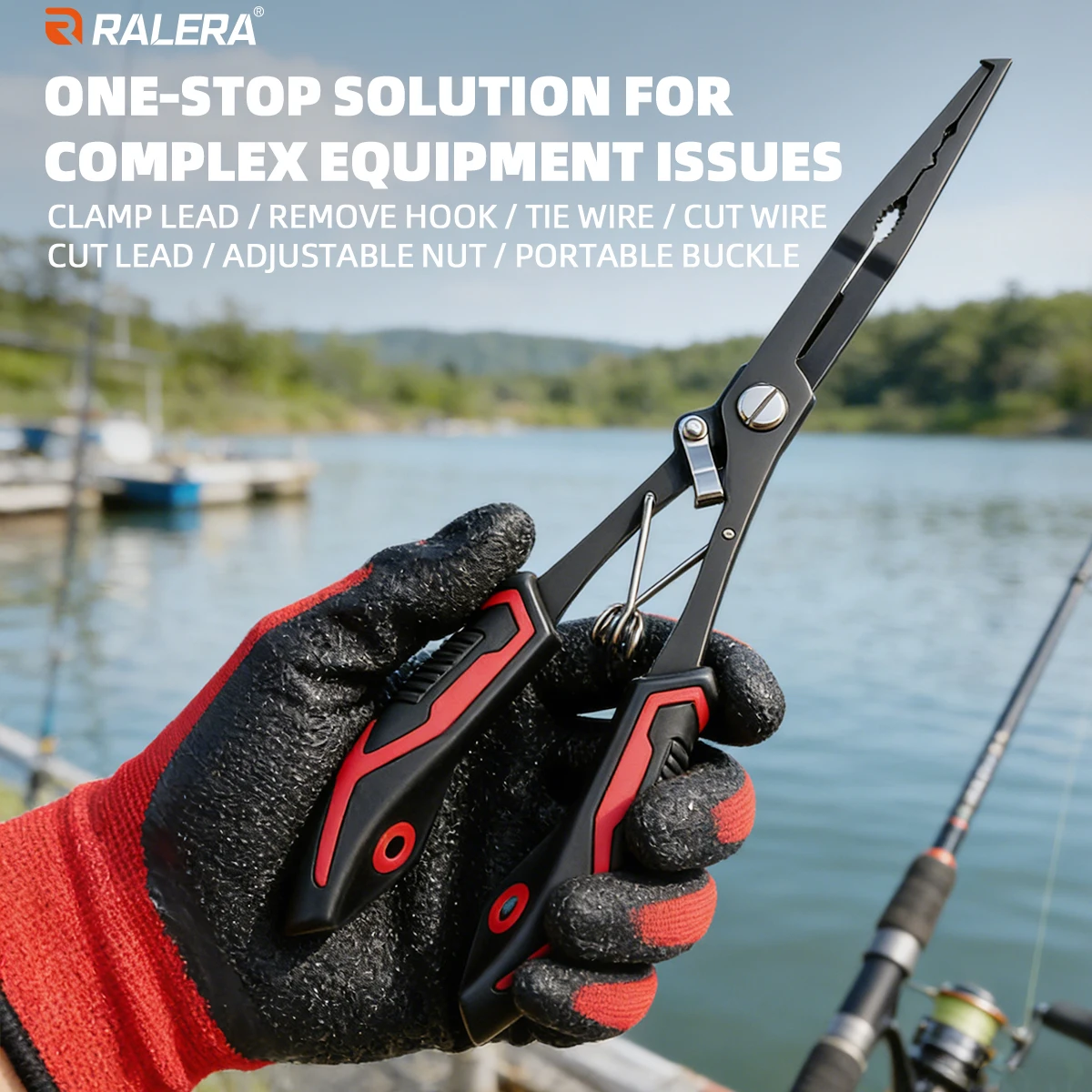 Fishing Gear Heavy-Duty Fish Gripper Extended Fishing Pliers Hook Remover Fish Knife Is a Must-Have for Fishing Enthusiasts