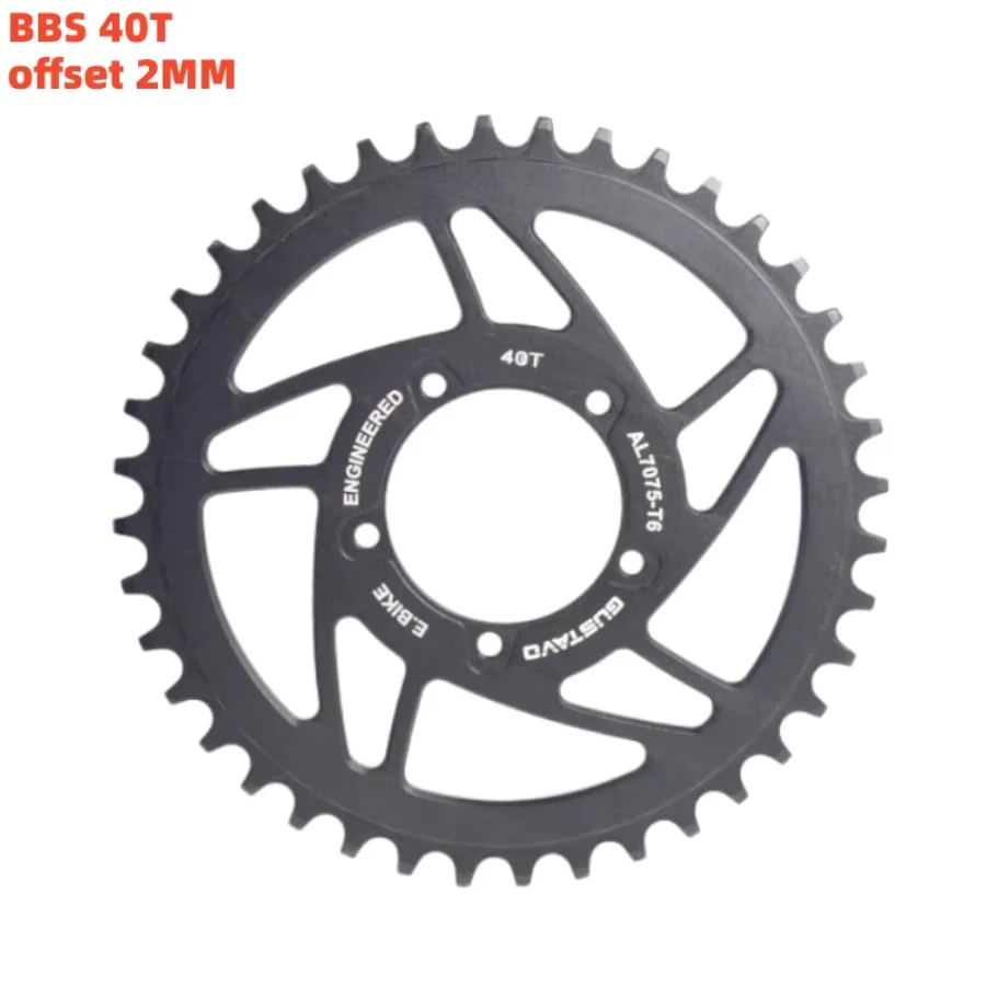 GUSTAVO Electric Bike Chain Wheel Chainring Blade for BAFANG BBS01 BBS02 Mid Drive Motor Sprocket 36/38/40/42/44/46/48/52T