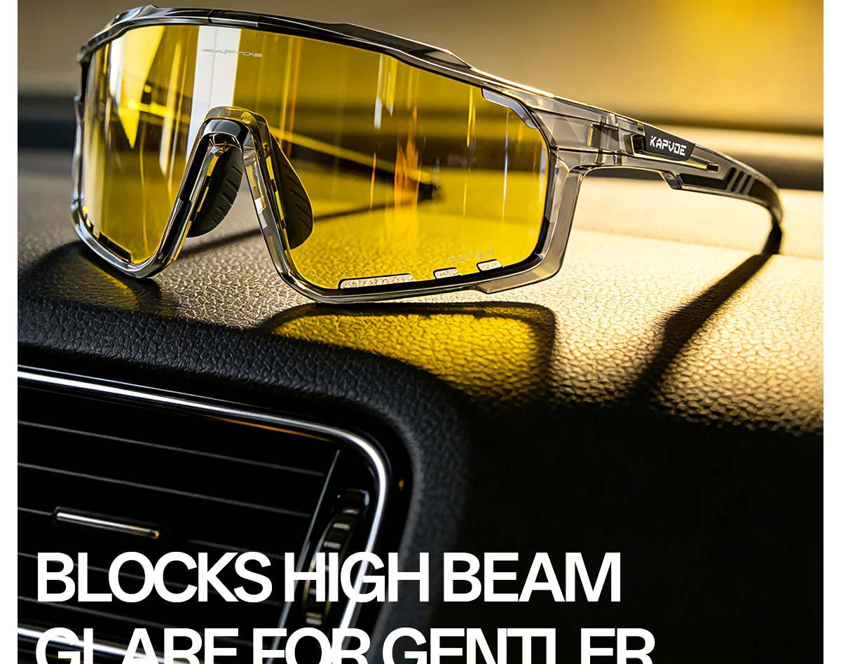 Kapvoe Photochromic Polarized Sale Night Vision Sunglasses Travel Cycling Glasses Running Driving UV400 Mtb Sports Goggles