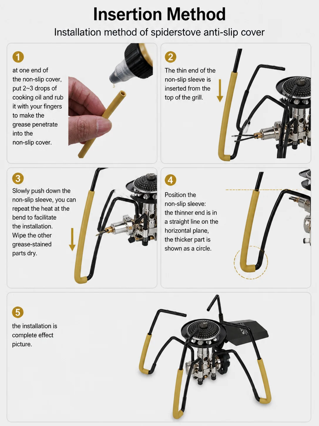 WELLHIKE Portable Folding Black Spider Gas Stove Camping Card Stove Outdoor Kitchenware for Picnic Barbecue Backpacking Cooking