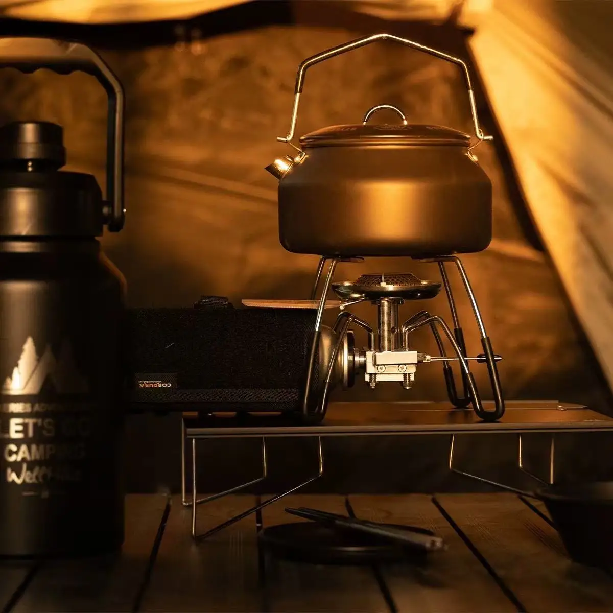 WELLHIKE Portable Folding Black Spider Gas Stove Camping Card Stove Outdoor Kitchenware for Picnic Barbecue Backpacking Cooking