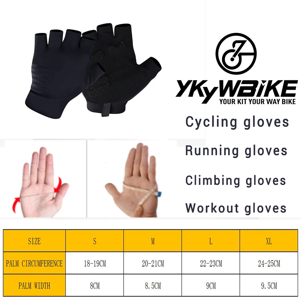 YKYWBIKE 60% off Bicycle Accessories Cycling Gloves Half Finger Summer Sports Shockproof MTB Bike Light Soft 자전거 장갑