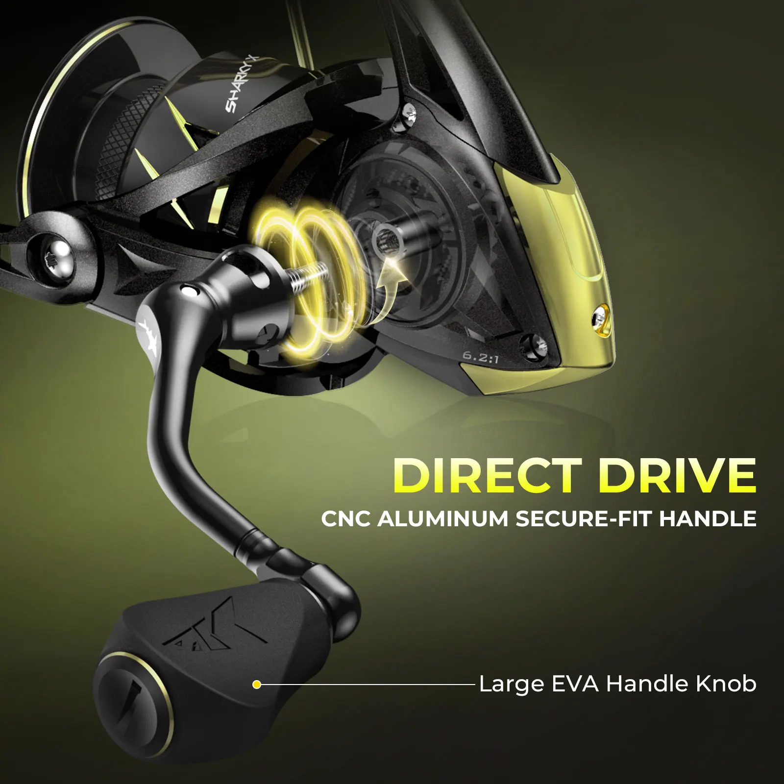 KastKing Sharky X Spinning Reel 18KG Max Drag 10+1 Stainless Bearings Lightweight Oversize Shaft for Saltwater & Freshwater