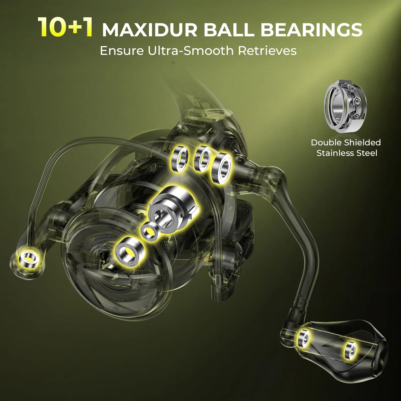 KastKing Sharky X Spinning Reel 18KG Max Drag 10+1 Stainless Bearings Lightweight Oversize Shaft for Saltwater & Freshwater